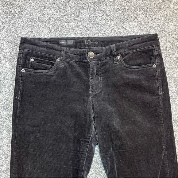 Kut from the Kloth Diana Skinny Corduroy Jeans Womens 8 Gray Mid Rise Stretch - Picture 2 of 12